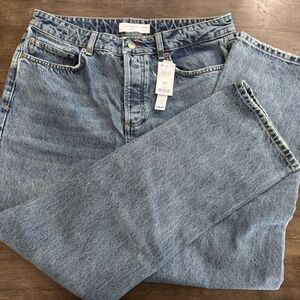 Topman straight jeans in light blue 34x32